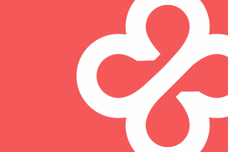 Cora motif on coral background