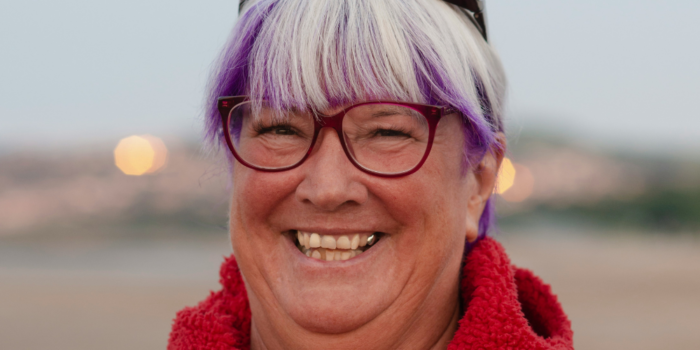 Woman smiling on beach